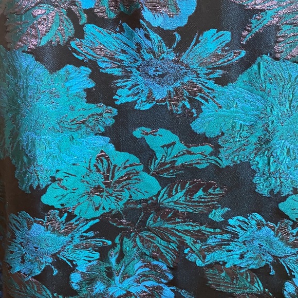 THEIA BODYCON TRUMPET METALLIC JACQUARD long DRESS - Picture 9 of 9